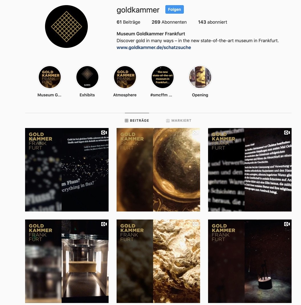 Museum Goldkammer Frankfurt - Instagram